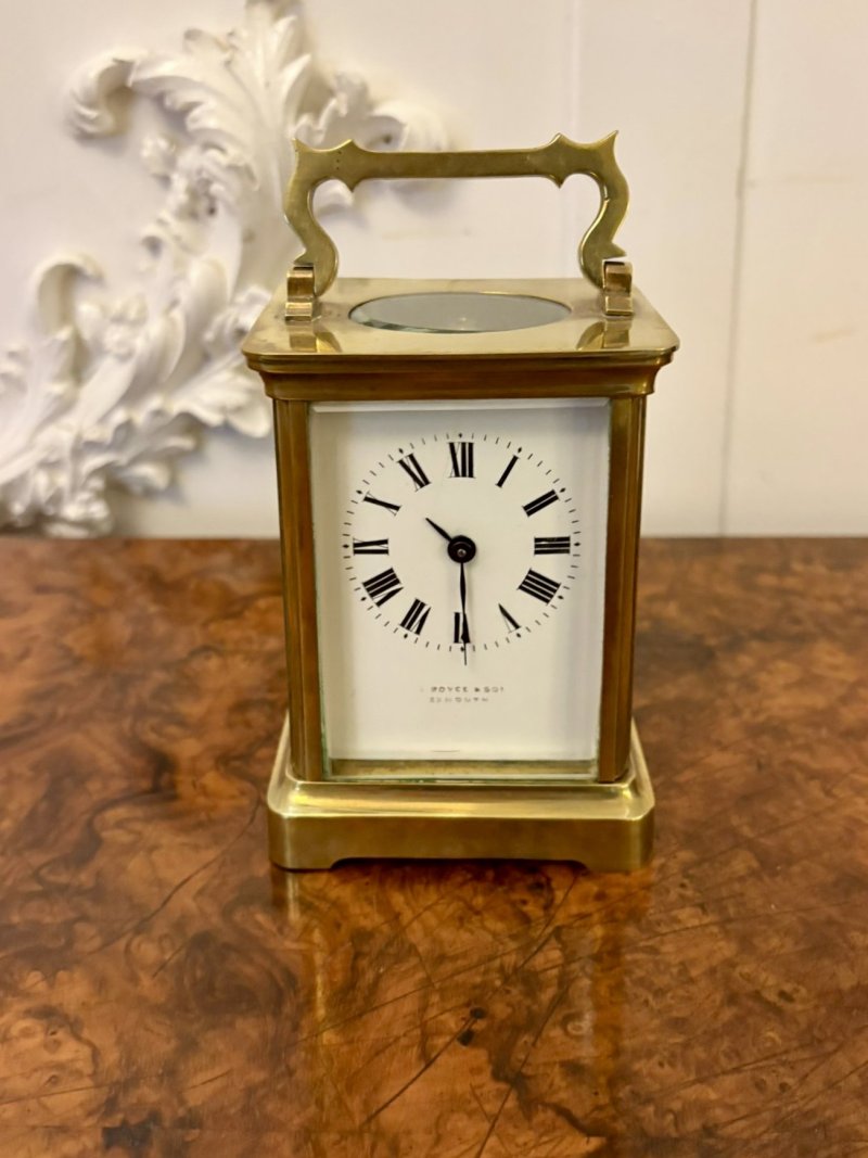 Antique French Brass Carriage Clock – 8 Day Movement